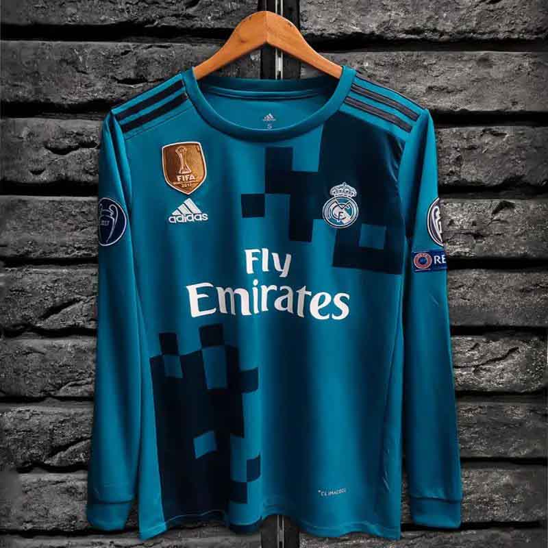 Real Madrid 2017 Blue Long Sleeve Original Team Kit 1